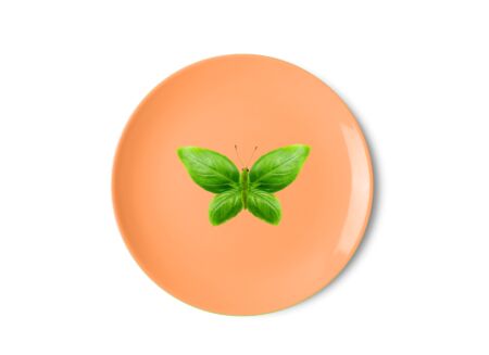 Bord Vlinder Ø30,5cm - stoneware - oranje