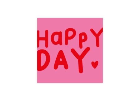 Serviette Happy Heart 33x33cm - papier - rood & roze - 20 stuks