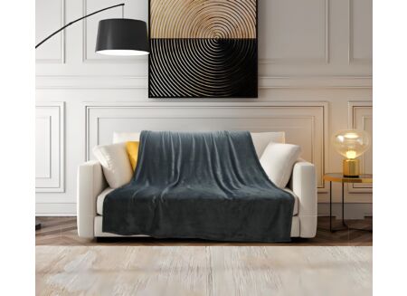 Plaid 240x220cm microvezel antraciet