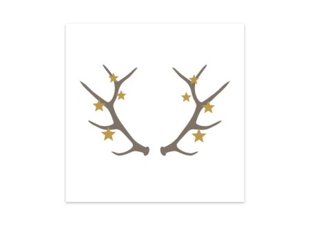 Serviette Winter Antler 33x33cm - papier - wit/bruin 20 stuks