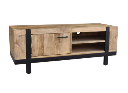 Tv-meubel Chaparral 125cm - mango massief - naturel & zwart