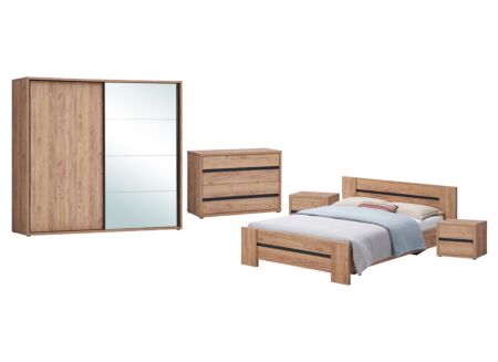 Slaapkamer Erwin met bed 160x200cm - kleerkast 240cm