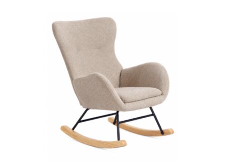 Fauteuil à bascule Hakka 67x70x91cm - tissu - taupe Fauteuil à bascule Hakka 67x70x91cm - tissu - taupe