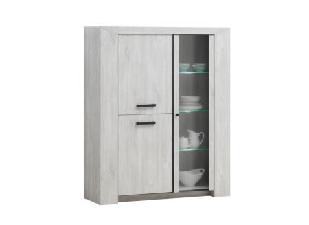 Vitrinekast Elvis 133cm - decor - white oak