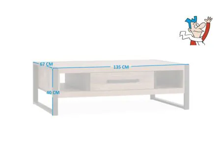 Salontafel Cascade 135x67cm - lamulux - mokka