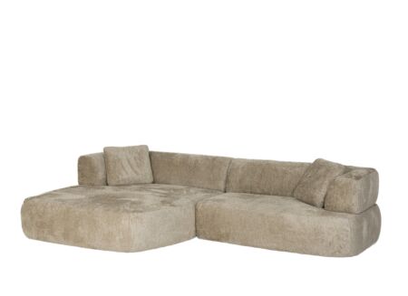 Hoeksalon Eder 310x190cm - stof - taupe