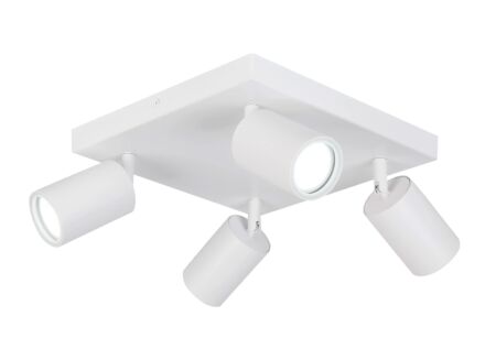 Opbouwspot 4xGU10 - aluminium - wit