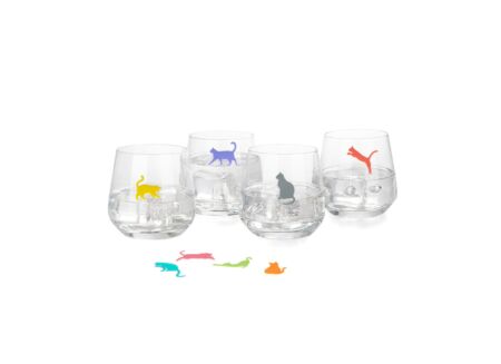 Glass marker Sticky Cats set van 8