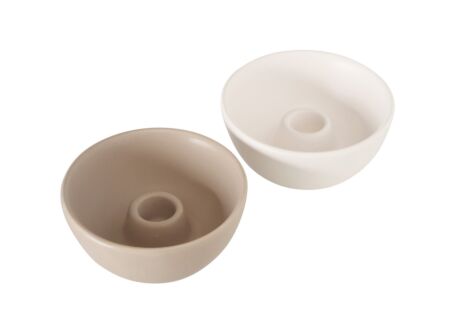 Kaarsenhouder Franyo H5cm beige wit