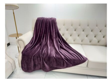 Plaid 130x160cm microvezel aubergine