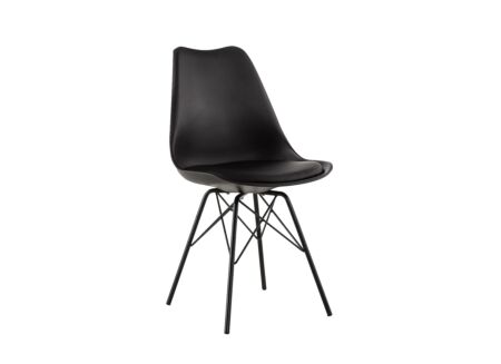 Kuipstoel Gigi 49x55x82cm - lederlook - zwart