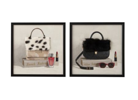 Schilderij Handtas 30x30cm - MDF & canvas - multicolor