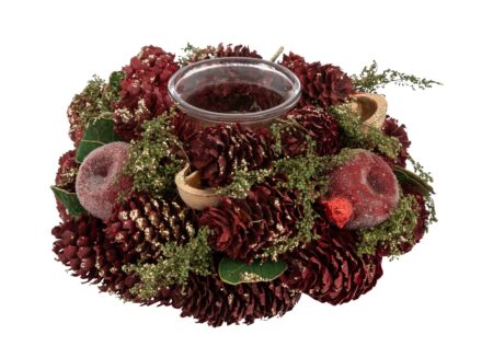 Kerststuk rode appel Ø17xH8cm