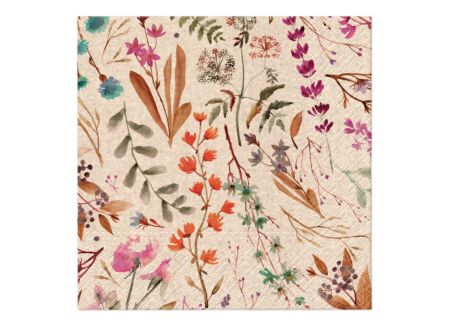 Serviette Dried Floral Bouquet 33x33cm - papier - multicolor - 20 stuks