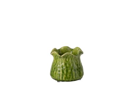 Bloempot Ronny H13,5cm - stoneware - groen