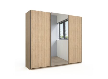 Schuifdeurkast Tessa 250cm - melamine - zand eik