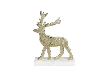 Kerstdecoratie Hert 16x6x23cm - stoneware - champagne