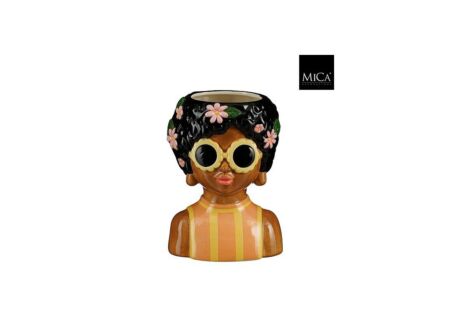 Bloempot Meisje H21,5cm - dolomiet - multicolor