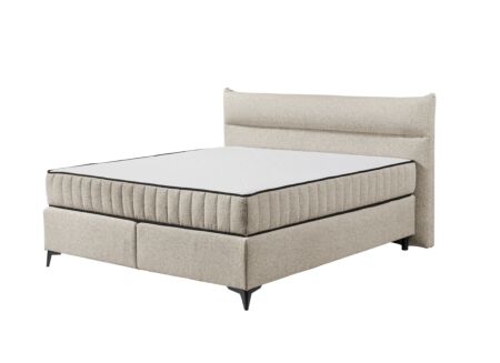 Boxspring Vlieland 160x200cm - tissu - beige