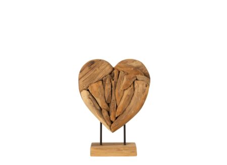 Deco Hart teak op voet H40cm