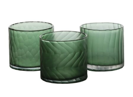 Theelichthouder Cassis Ø11x10cm - glas - groen