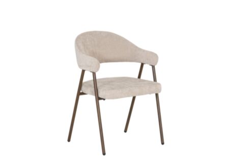 Stoel Loge 55x49x80cm - stof - greige
