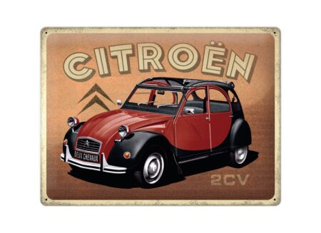 Plakkaat Citroën Type H - 2CV Charleston - 40x30cm - metaal - meerkleurig