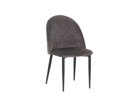 Stoel Commendatore 52x60.5x87cm - fluweel - grijs