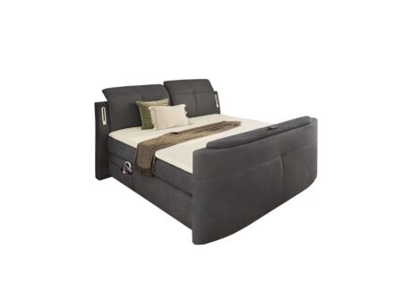 Boxspring Moviestar Max 180x200cm met tv-lift stof donkergrijs
