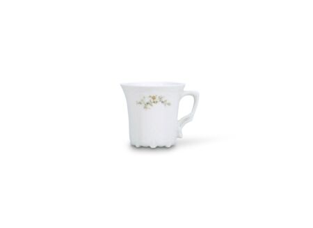 Espressokopje Retro Brown Flower 11cl - porselein - wit