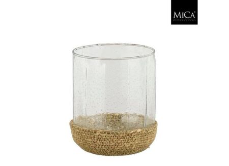 Theelichthouder Nomi H16cm - glas - transparant