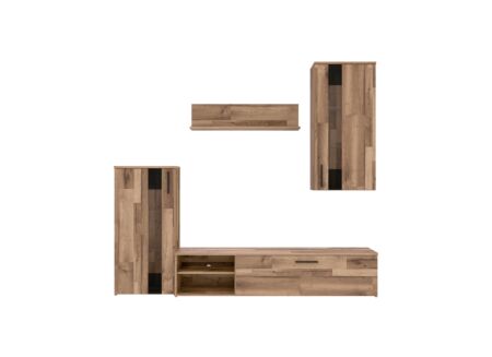 Tv-wandmeubel 213cm - meubelplaat - artisanale eik
