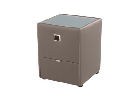 Nachtkastje Lancy 42,5x45x53cm - lederlook - bruin