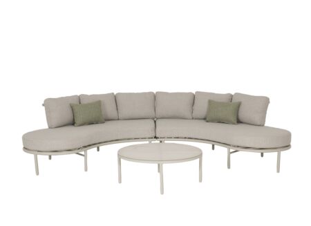 Loungeset Scarabeo 188x188cm - aluminium - kussens in olefin - beige