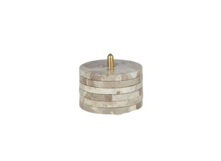 Onderzetters voor glazen Ø10cm - marmer - beige set van 5