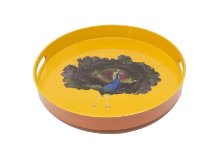 Rond dienblad Pauw Ø33cm - kunststof - oranje