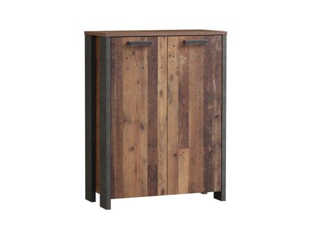 Opbergkast Clif-B 86cm - meubelplaat - old wood/beton