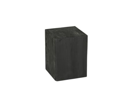 Zuil Qubit 30x30x40cm - gerecycleerd den massief - zwart