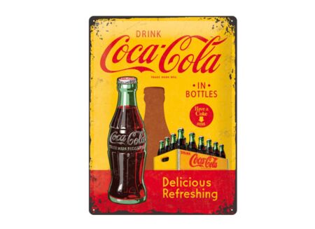 Plakkaat Coca Cola 40x30cm - metaal - multicolor