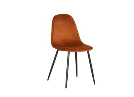 Stoel Charlton 44x53x87cm - fluweel - oranje