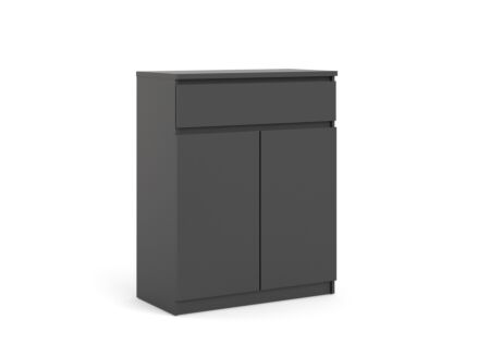 Commode Naia 80x40x101m - melamine - mat zwart