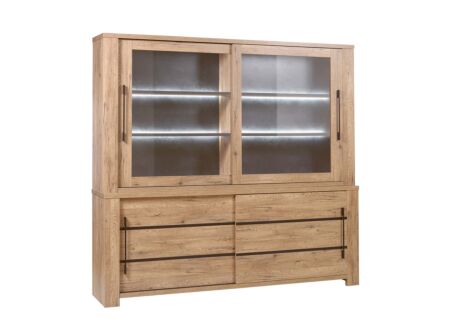 Vitrinekast Otto 230cm - decor - scarlet eik