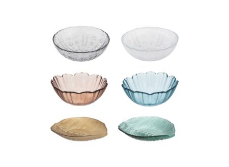 Schaal Bladeren -  glas - multicolor