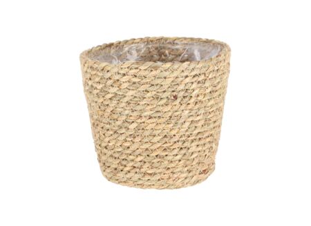 Hangbloempot Ø15xH11,4cm - borstelgras - naturel