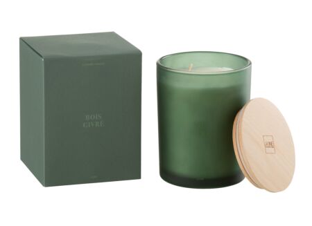 Geurkaars Bois Givre Ø10,5x14cm - glas/paraffine - groen