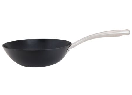 Wokpan Fusion Pro  Ø22,5cm - koolstofstaal - zilver/zwart
