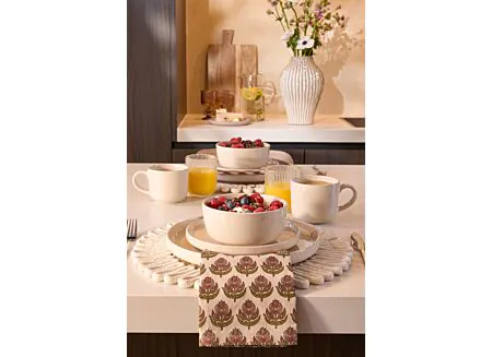 Sfeerfoto - Serviesset Ozzu stoneware - offwhite 16-delig