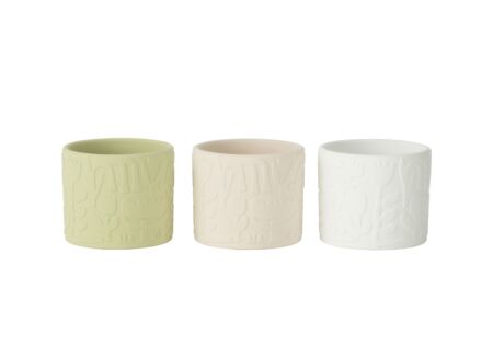 Bloempot Aloha H10,5cm - terracotta - groen/créme/wit