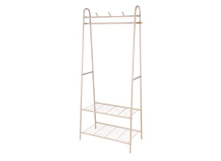 Kledingrek Sneaker 80x40x170cm - metaal & hout - beige