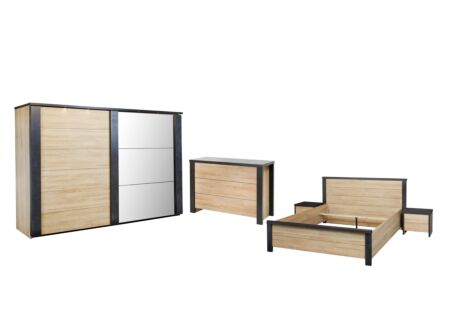 Slaapkamer Phaedra met bed 180x200cm - kleerkast 280cm